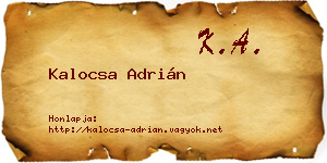 Kalocsa Adrián névjegykártya